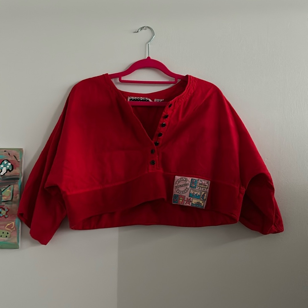 Vintage Crop Top with Patchwork